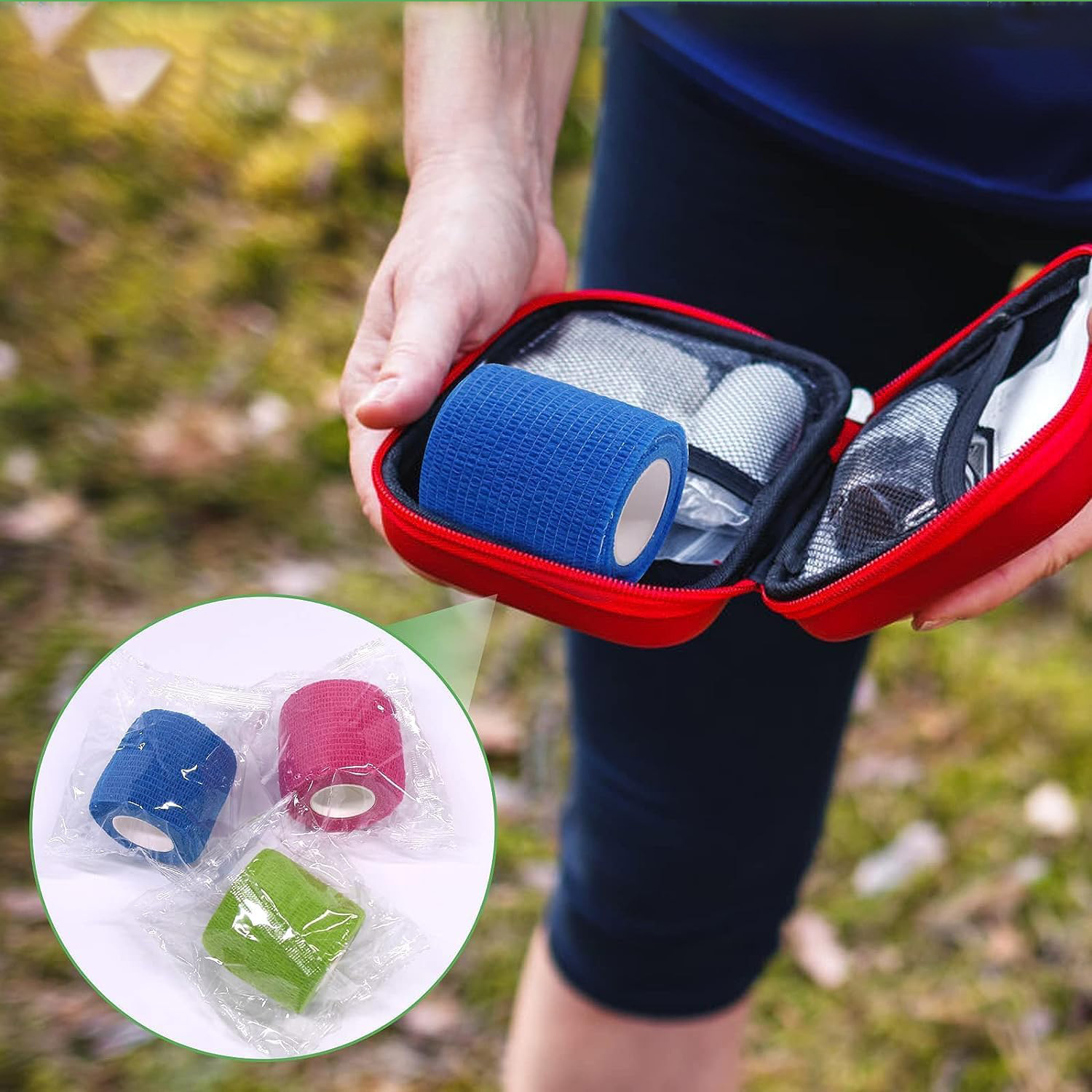 Bezlatexová súprava prvej pomoci, flexibilný obalový kohézny obväz