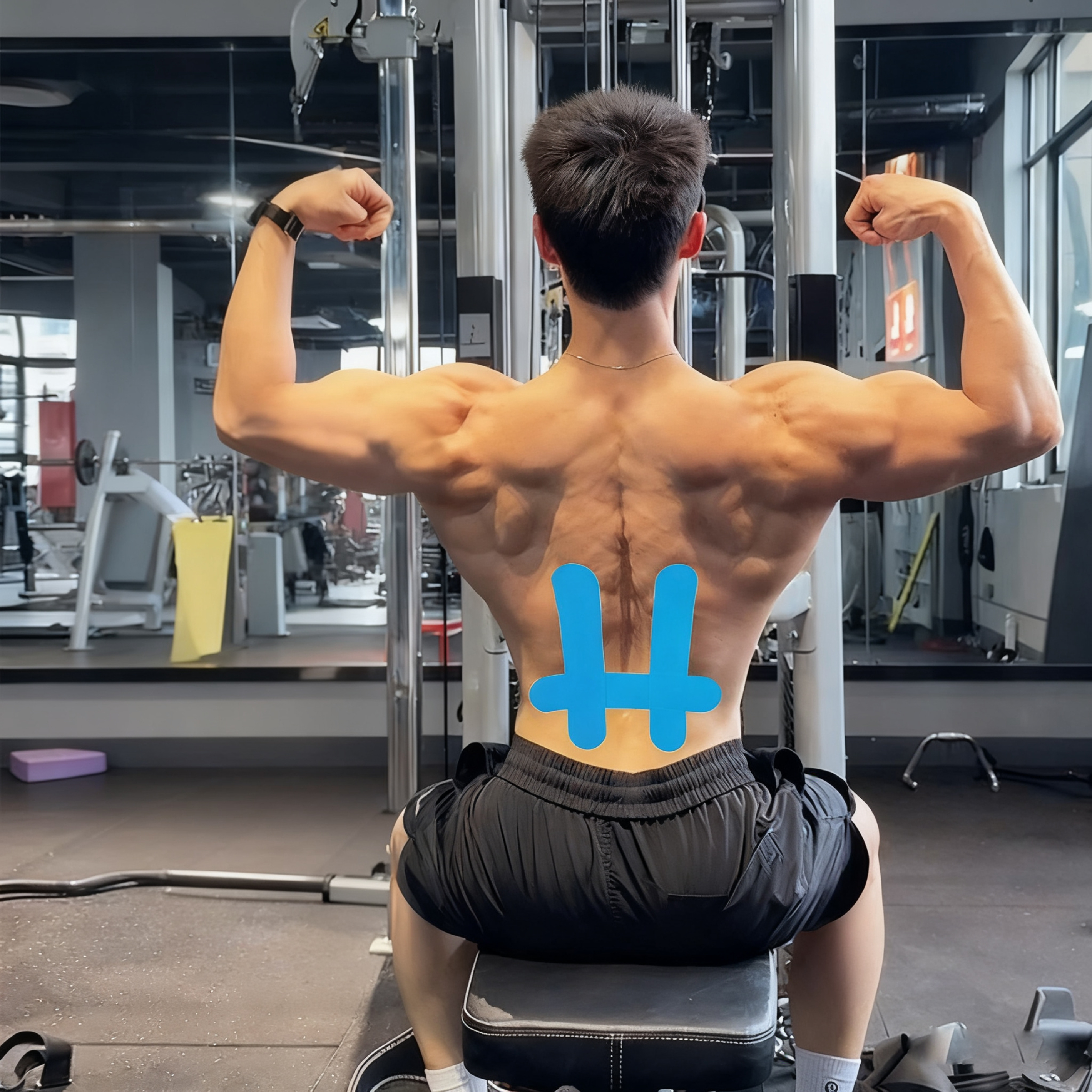 Predstrihnutá tvarová kineziologická páska svalová náplasť na chrbát