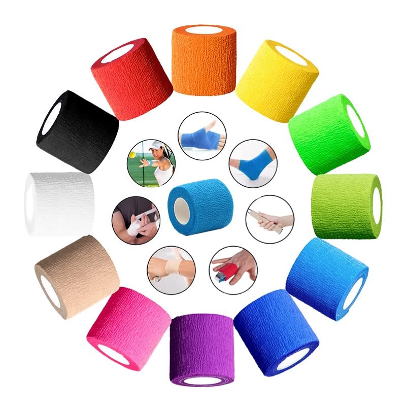Súdržný obväz na šport a prvú pomoc – Samolepiaci kompresný obal (2,5 cm, 5 cm, 7,5 cm, 10 cm)